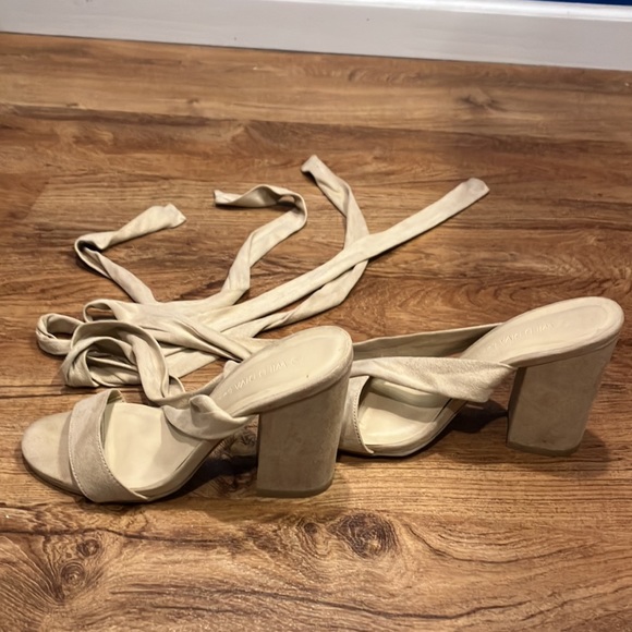 Wild diva lounge cream lace up wrap leg heels size 7 shoes - Picture 6 of 9